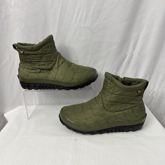 Bogs Boots Womens Size 7 Snowday II Green Quilted Insulated Waterproof Ankle - Picture 6 of 8
